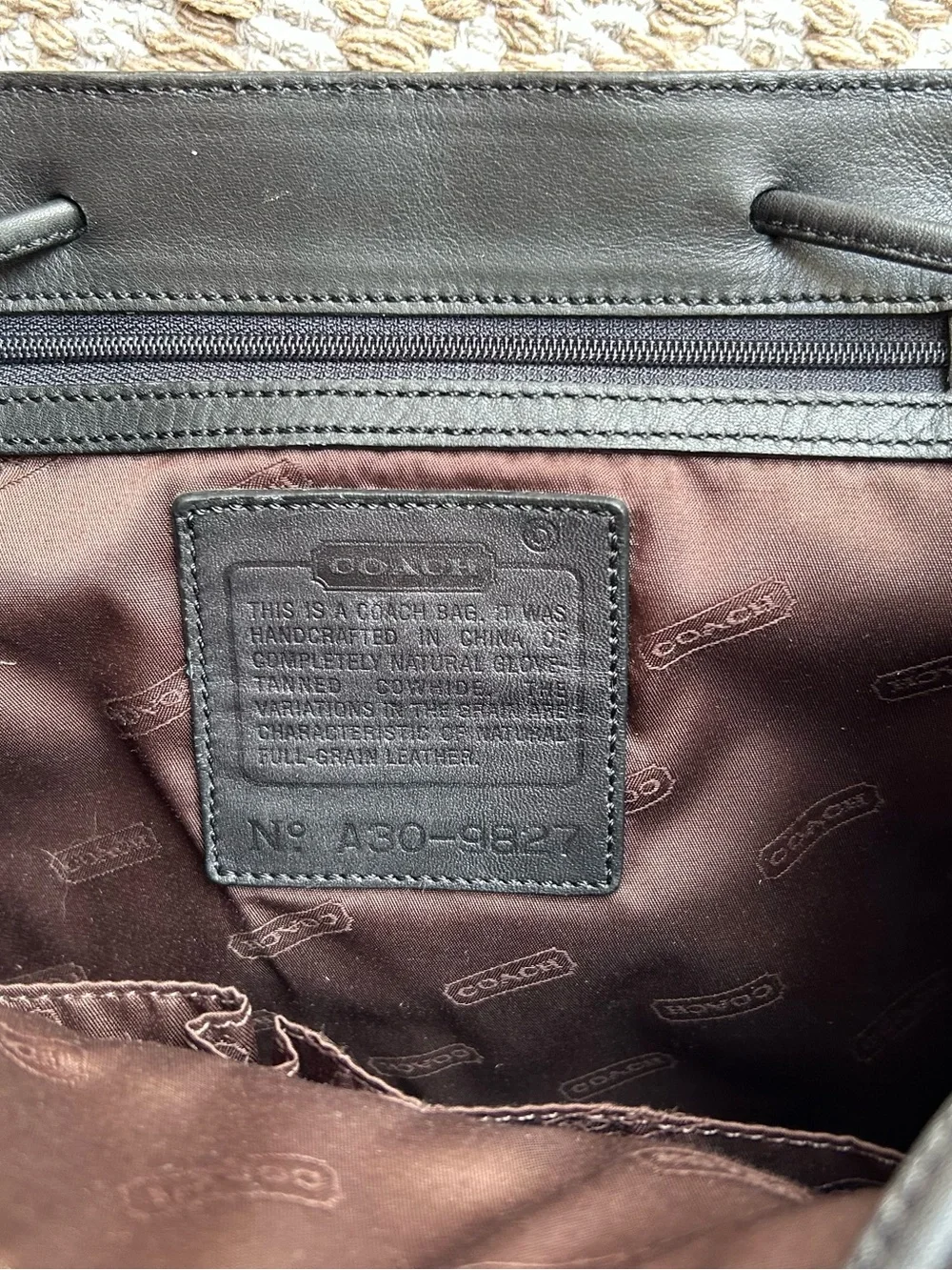 Vintage Coach Backpack Black Leather
 Y2K 9827 Hampton Legacy Excellent - Picture 11 of 12